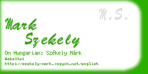 mark szekely business card
