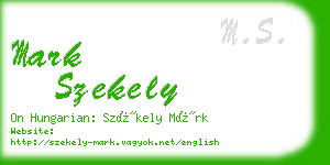 mark szekely business card